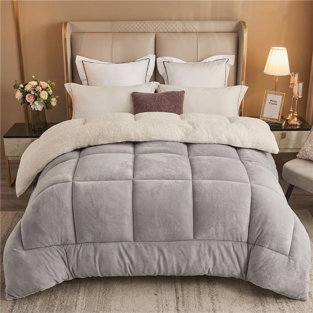 Coberdrom Edredom Sherpa com Mantinha Casal/Queen Dupla Face 2,40m x 2,20m